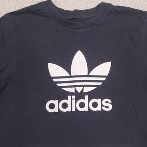 Adidas Black Tee with White Trefoil Logo